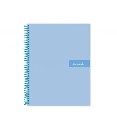 Cuaderno espiral liderpapel a4 micro crafty tapa forrada 120h 90 gr cuadro 5 mm 5 bandas 4 colores celeste