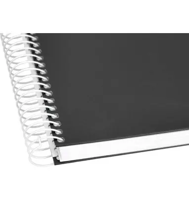 Cuaderno espiral liderpapel a4 micro crafty tapa forrada 120h 90 gr cuadro 5 mm 5 bandas 4 colores color negro