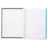 Cuaderno espiral liderpapel a4 micro crafty tapa forrada 120h 90 gr cuadro 5 mm 5 bandas 4 colores color negro