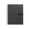 Cuaderno espiral liderpapel a4 micro crafty tapa forrada 120h 90 gr cuadro 5 mm 5 bandas 4 colores color negro