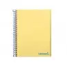 Cuaderno espiral liderpapel a4 micro wonder tapa plastico 120h 90 gr cuadro 5 mm 5 banda4 taladros color amarillo