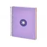 Cuaderno espiral a5 micro antartik tapa forrada120h 90 gr cuadro 5mm 5 banda 6 taladros color lavanda