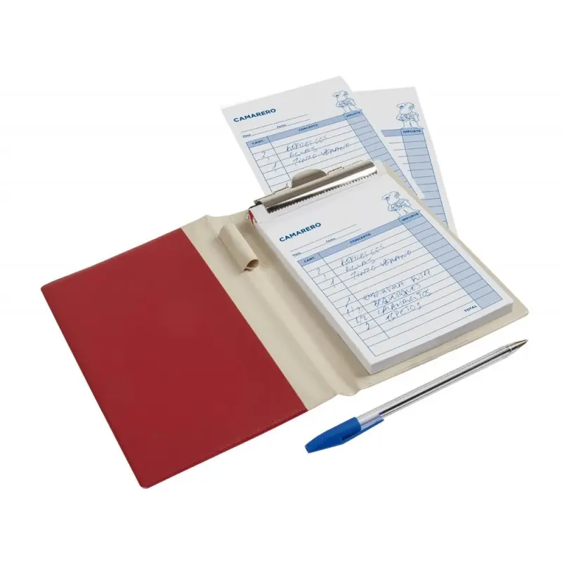 Carpeta liderpapel comandas plastico octavo con talonario camarero y boligrafo Carpeta liderpapel comandas plastico octavo con talonario camarero y boligrafo