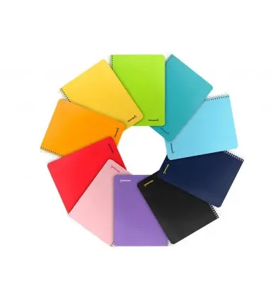 Cuaderno espiral liderpapel a5 micro smart tapa blanda 80h60gr horizontal 7mm doble margen 6 taladros colores
