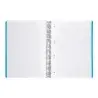 Cuaderno espiral liderpapel a5 micro wonder tapa plastico 120h 90g cuadro 5mm 5 bandas 6 taladros color gris