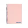 Cuaderno espiral liderpapel a5 micro wonder tapa plastico 120h 90g cuadro 5mm 5 bandas 6 taladros color rosa