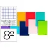Cuaderno espiral liderpapel bolsillo octavo smart tapa blanda 80h 60gr cuadro 4mm colores surtidos