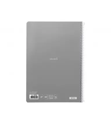Cuaderno espiral liderpapel folio smart tapa blanda 80h 60gr cuadro 4 mm con margen colores surtidos