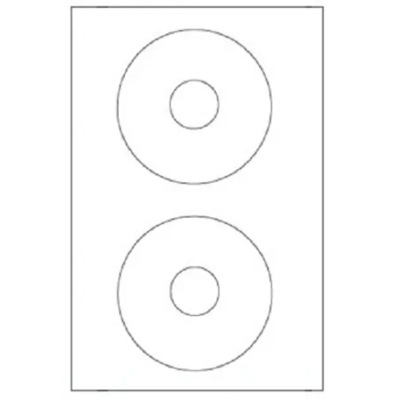 Etiqueta adhesiva apli 10603 tamaño cd-rom 117 mm para fotocopiadora laser ink-jet caja con 10 hojas/20 etiquetas