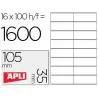 Etiqueta adhesiva apli 1287 tamaño 105x35 mm fotocopiadora laser ink-jet caja con 100 hojas din a4