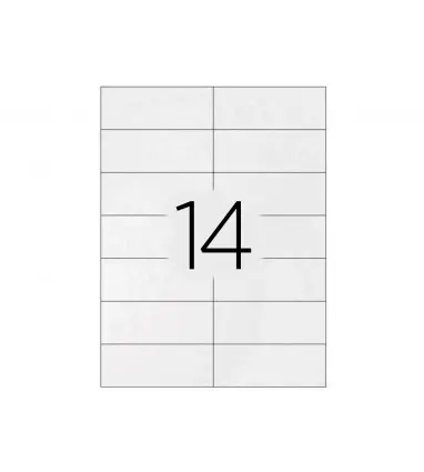 Etiqueta adhesiva q-connect kf10655 tamaño 105x42 mm fotocopiadora laser ink-jet caja con 100 hojas din a4