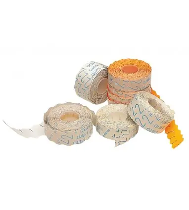 Etiquetas meto onduladas 26x12 mm blanca adh. 1 removible rollo de 1500 etiquetas troqueladas para etiquetadora tovel