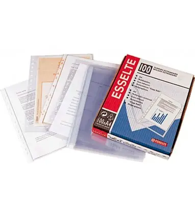 Funda multitaladro esselte folio polipropileno 80 mc cristal caja de 100 unidades