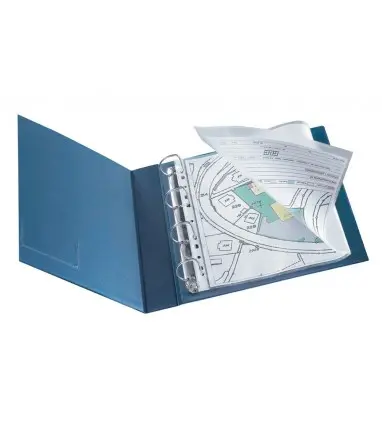 Funda multitaladro q-connect din a4 80 micras cristal bolsa de 25 unidades con apertura superior y lateral izquierda