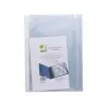 Funda multitaladro q-connect din a4 80 micras cristal bolsa de 25 unidades con apertura superior y lateral izquierda