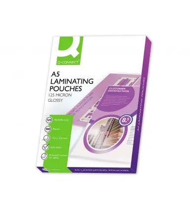 Bolsa de plastificar q-connect 153 x 216 mm 125 mc din a5 a caja de 100 unidades