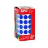 Gomets autoadhesivos circulares 15 mm azul en rollo con 2832 unidades