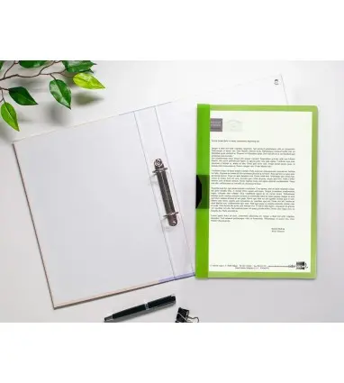 Carpeta liderpapel dossier pinza lateral polipropileno din a4 verde translucido 60 hojas pinza deslizante