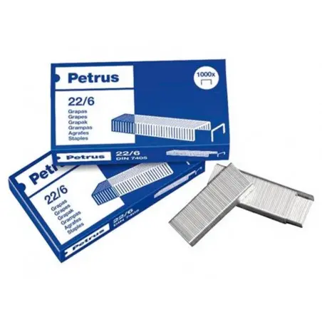 Grapas petrus nº 22/6 galvanizada caja de 1000 unidades