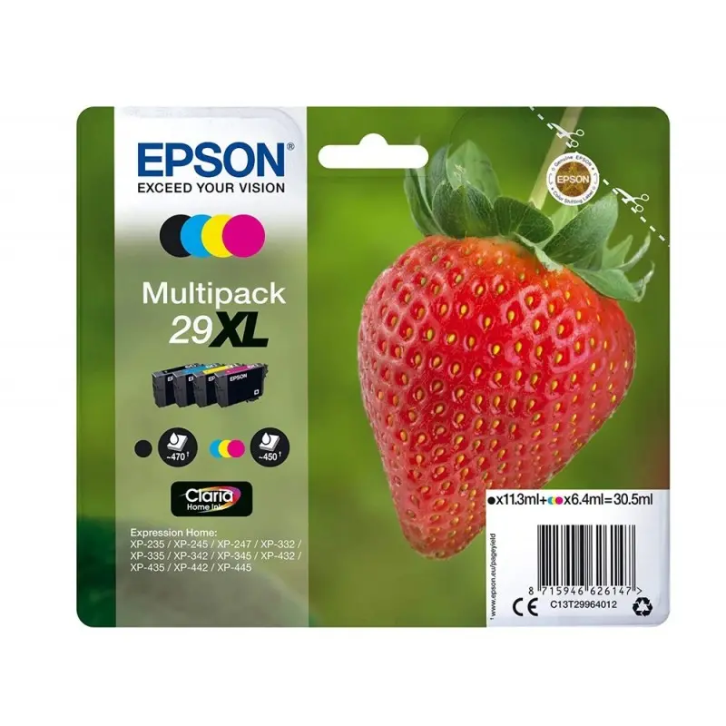 Ink-jet epson home 29xl t2996 xp435/330/235 multipack 4 colores negro/amarillo/cian/magenta
