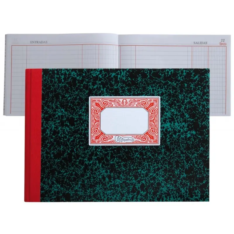 Libro miquelrius cartone 3087 cuarto 100 hojas entrada y salida apaisado