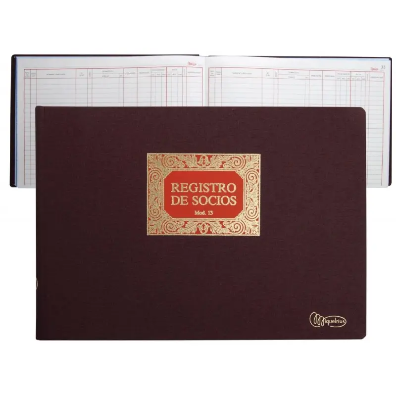 Libro miquelrius n.13 folio apaisado 100 hojas registro de socios