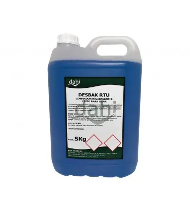 Limpiador bactericida dahi desbak azul garrafa 5 litros