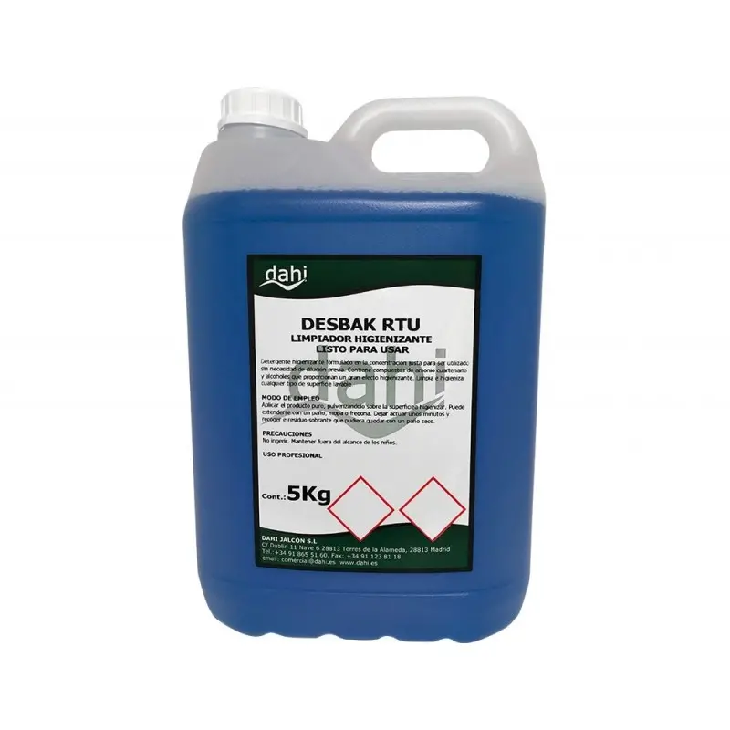 Limpiador bactericida dahi desbak azul garrafa 5 litros