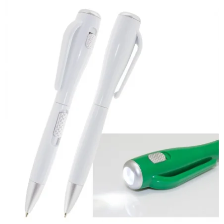 Lote 50 Bolígrafos Linterna Led en color blanco con envío incluido