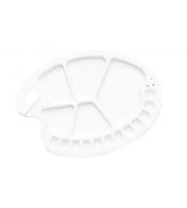 Paleta plastico lidercolor ovalada 17 huecos diestros 30x35 cm