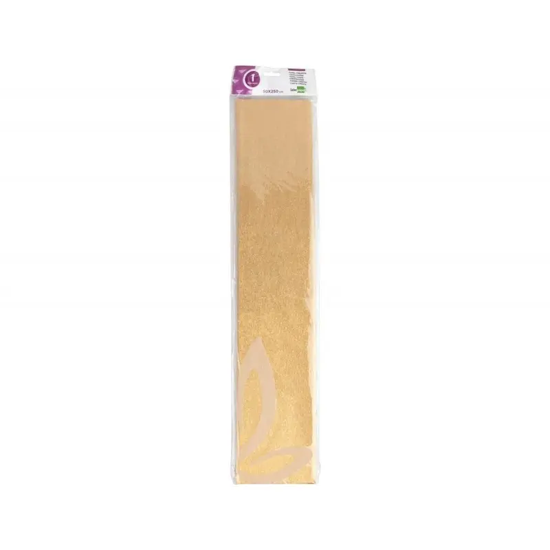 Papel crespon liderpapel 50 cm x 2.5m metalizado oro
