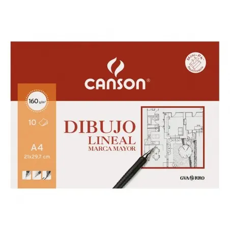 Papel dibujo marca mayor 160gr din a4 minipack de 10 hojas