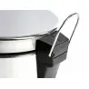 Papelera metalica q-connect con pedal cromada 32x21 cm capacidad 6 litros