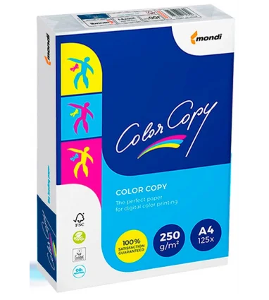 Papel fotocopiadora color copy din a4 250 gramos paquete de 125 hojas