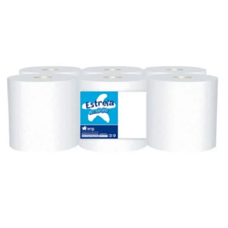 Papel secamanos amoos 2 capas 190 mm x 130 mt paquete de 6 rollos