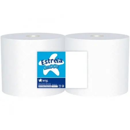 Papel secamanos industrial amoos 2 capas 235 mm x 400 mt paquete de 2 rollos