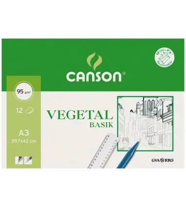 Papel vegetal guarro din a3 90 gr minipack de 12 hojas