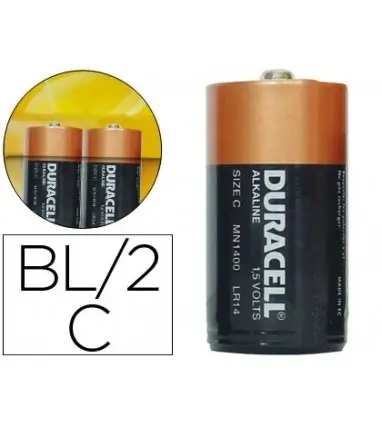 Pila duracell alcalina plus c blister de 2 unidades