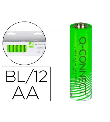 Pila q-connect alcalina aa blister con 12 unidades