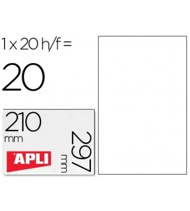 Etiquetas adhesivas apli de poliester resistente a la intemperie para impresora laser 210x297 mm