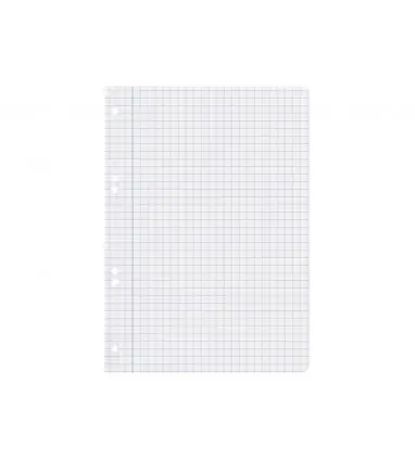 Recambio liderpapel cuarto 100 hojas 60g/m2 cuadro 8mm con margen 6 taladros