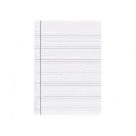 Recambio liderpapel cuarto 100 hojas 60g/m2 horizontal con margen 6 taladros
