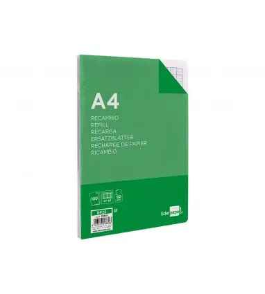 Recambio liderpapel a4 100 hojas 60g/m2 rayado nº 46 4 taladros