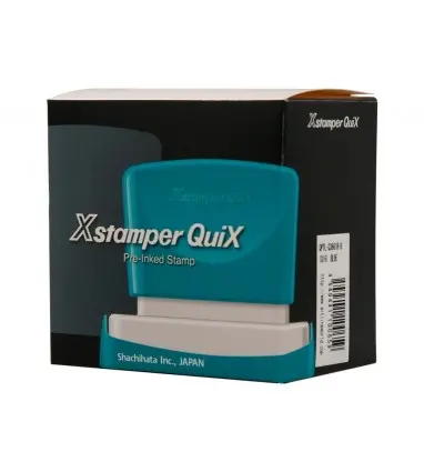 Sello x'stamper quix personalizable color azul medidas 36x61 mm q-16