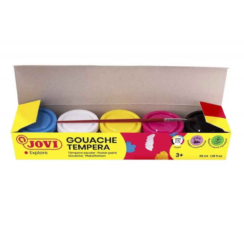 Tempera jovi 35 ml caja de 5 colores surtidos