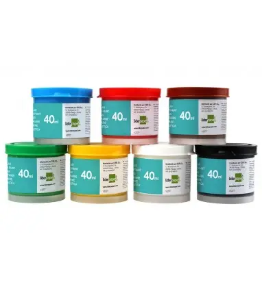 Tempera liderpapel escolar 40 ml caja 7 colores surtidos + pincel