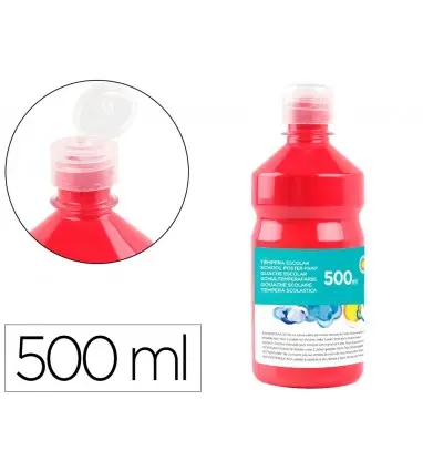 Tempera liquida liderpapel escolar 500 ml rojo escarlata