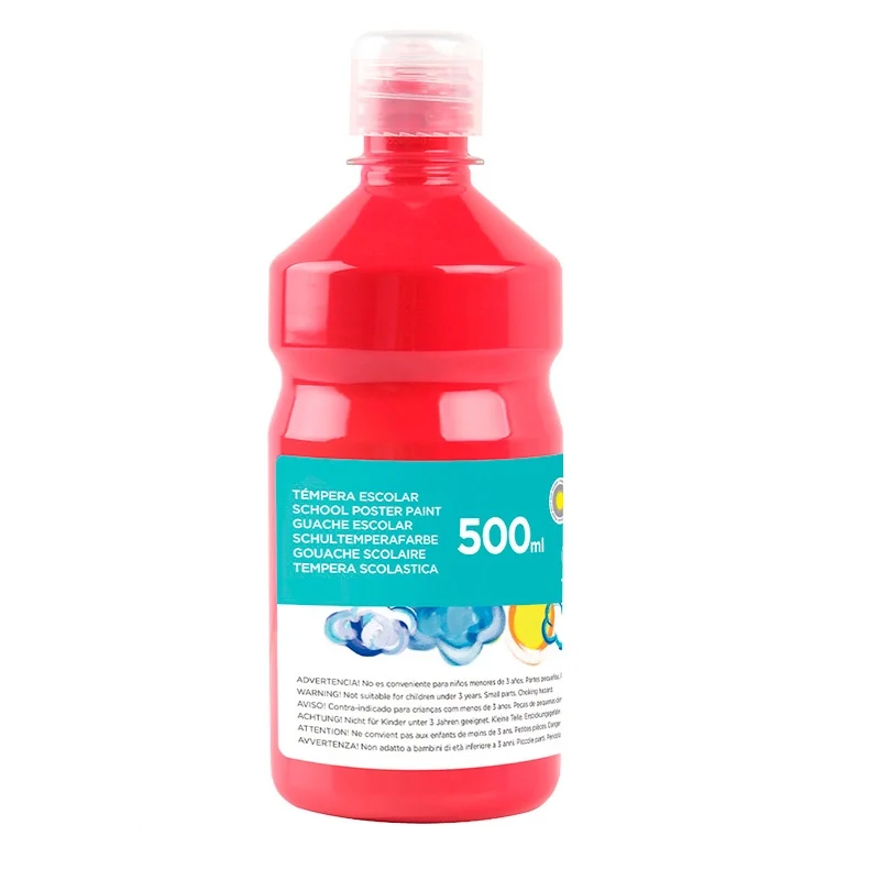 Tempera liquida liderpapel escolar 500 ml rojo escarlata