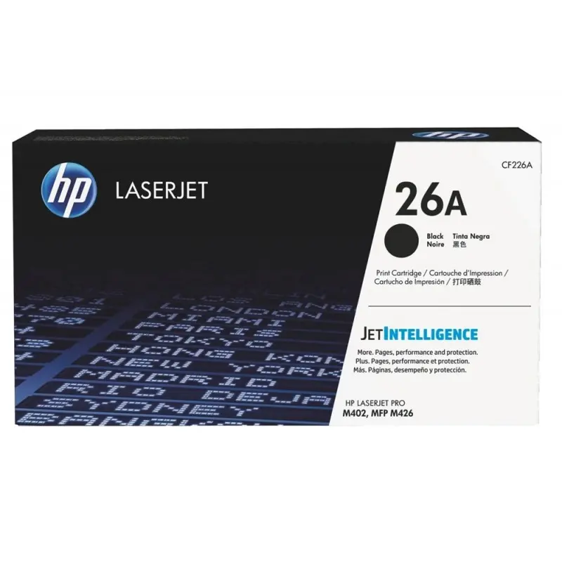 Toner hp 26a laserjet pro m402d/m402dn/m402dw/m402n/mfp m426dw/mfp m426fdn/mfp m426fdw negro 3100 paginas