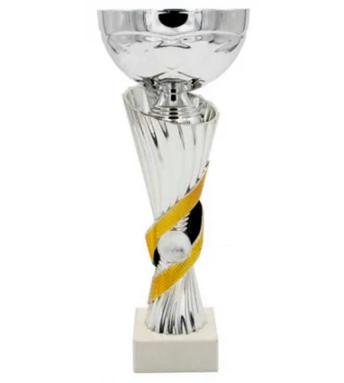 Trofeo Económico 4120 con motivos naranjas y hueco para poner disco de medallas